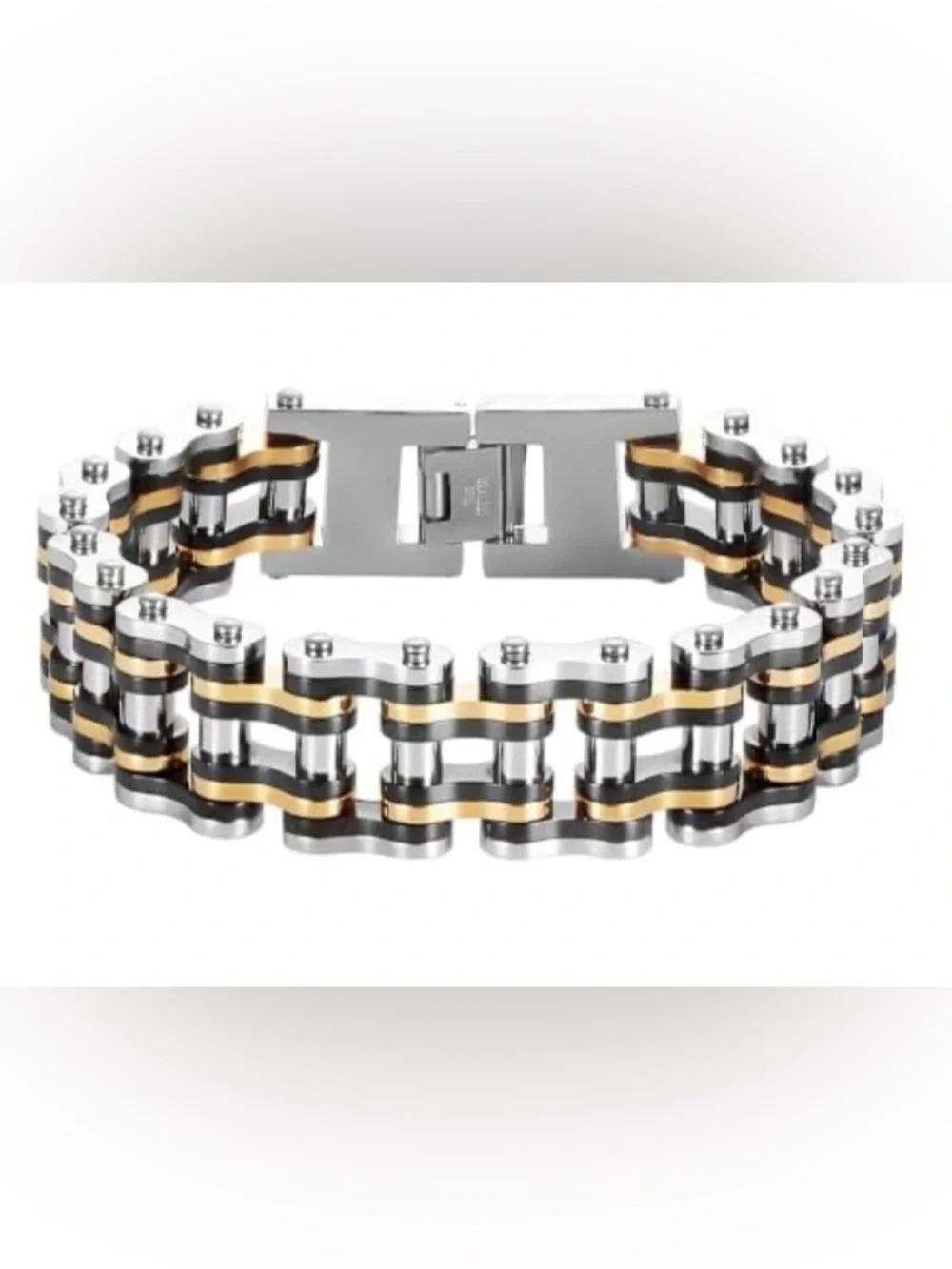 Men's Two-Tone Stainless Steel Bracelet - Silver & Gold